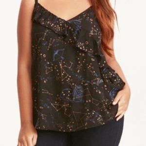 TORRID Zodiac Constellation Black Ruffle Top